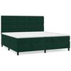 vidaXL Pat box spring cu saltea, verde &icirc;nchis, 200x200 cm, catifea