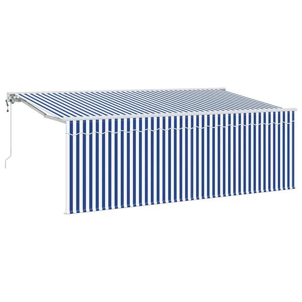 vidaXL Cortina Retractabilă Albastru și Alb 400 x 200 cm