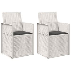 vidaXL Scaune de Dining pentru Grădină 2 pcs Alb și antracit PP