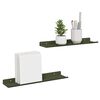 vidaXL Raft suspendat 2 pcs Verde măsliniu 40 x 8,5 x 2,5 cm Oțel