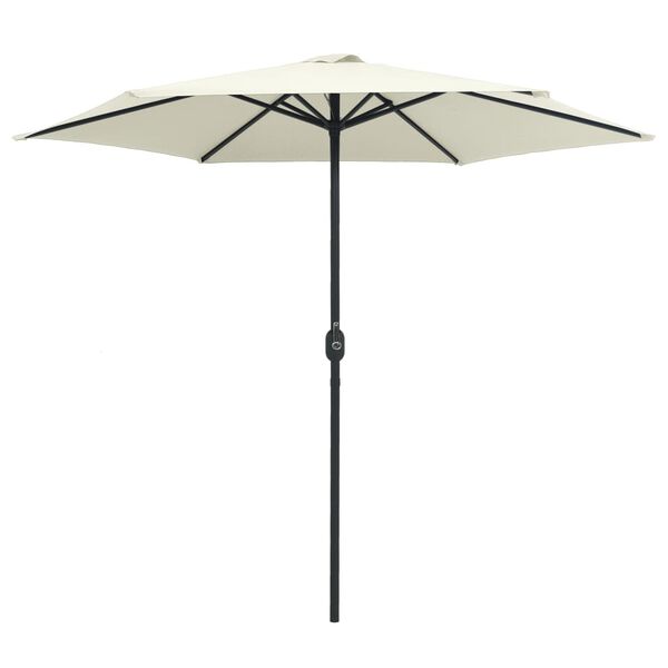 vidaXL Umbrelă de soare grădină stâlp aluminiu alb nisipiu 270x246 cm