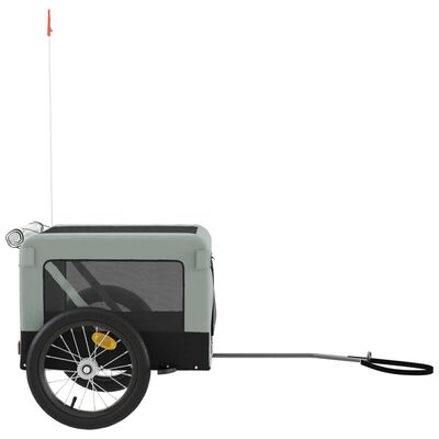 vidaXL Remorcă bicicletă animale companie gri/negru textil oxford/fier