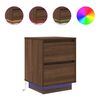 vidaXL Noptiera cu lumini LED Stejar maro 38x34x50 cm
