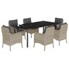 vidaXL Set mobilier de grădină cu perne, 7 piese gri deschis poliratan