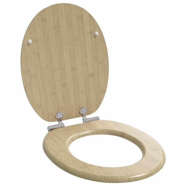 vidaXL Capacul de toaletă 2 pcs Culoarea Bambusului Deschis 44 x 38 cm