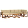 vidaXL Set de canapele de exterior cu pernă 8 pcs Natural și Bej