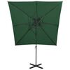 vidaXL Umbrelă în consolă cu înveliș dublu, verde, 250x250 cm
