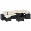 vidaXL Set mobilier de grădină cu perne, 8 piese, negru, poliratan