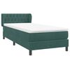 vidaXL Pat box spring cu saltea, verde &icirc;nchis, 80x220 cm, catifea