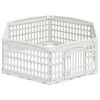 vidaXL Cerc pentru c&acirc;ini cu 6 panouri 122 x 106,5 x 40 cm Plastic Alb