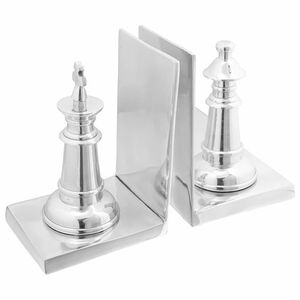 vidaXL Suporturi pentru cărți 2 pcs Argintiu 11 x 12 x 19,5 cm