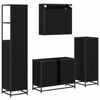 vidaXL Set de mobilier pentru baie 4 pcs Stejar Negru Lemn compozit