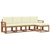vidaXL Set de canapele de exterior cu pernă 5 pcs Natural și Crem