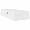vidaXL Pat cu saltea și spațiu de depozitare cu saltea 2 pcs Alb Piele