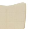 vidaXL Scaun de relaxare cu taburet, crem, textil