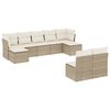 vidaXL Set canapele de grădină, 9 piese, cu perne, bej, poliratan