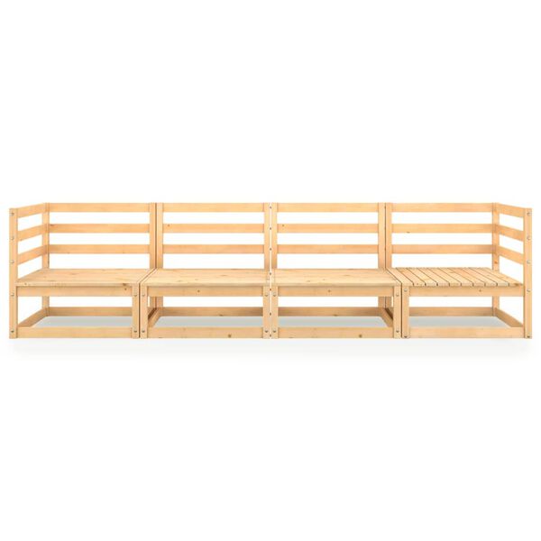 vidaXL Canapea de grădină cu 4 locuri, lemn masiv de pin