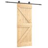 vidaXL Ușă glisantă Natural și Negru 70 x 210 cm Lemn de Pin Solid