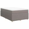 vidaXL Pat box spring cu saltea, gri taupe, 120x200 cm, textil