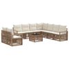 vidaXL Set de canapele pentru grădină 10 pcs Bej poliratan
