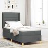 vidaXL Pat cu arcuri cu saltea cu headboard Gri 100 x 200 cm țesătură