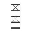 vidaXL Raft pentru cărți Stejar Negru 60 x 30 x 183 cm Lemn compozit