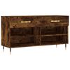 vidaXL Bancă de pantofi, stejar fumuriu, 102x35x55 cm, lemn prelucrat