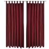 vidaXL Draperii micro-satin cu bride, 140 x 175 cm, bordo, 2 buc.