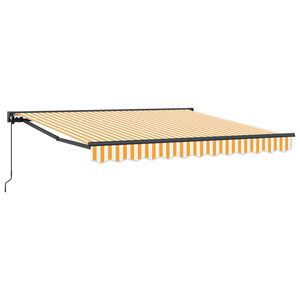 vidaXL Cortina Retractabilă Manual Galben și alb 300 x 250 cm