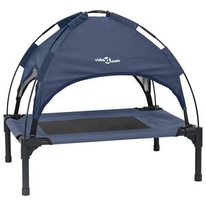 vidaXL Pat pentru c&acirc;ini Manual Albastru marin 62 x 48 x 61 cm Oțel