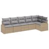 vidaXL Set de canapele pentru grădină cu pernă 6 pcs Bej Rattan poli