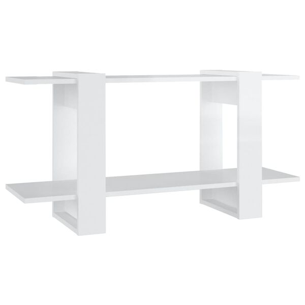 vidaXL Bibliotecă, alb extralucios, 100x30x51 cm, lemn compozit