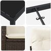 vidaXL Set de masă pentru grădină cu pernă 7 pcs Maro poliratan
