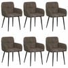 vidaXL Scaune de dining 6 pcs Piele Suedată Sintetică Gri &icirc;nchis