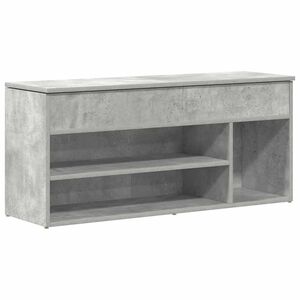 vidaXL Bancheta pantofar, gri beton, 102x30,5x45 cm, lemn prelucrat