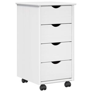 vidaXL Cabinet mobil 34 x 39 x 65,5 cm Lemn de pin masiv Alb
