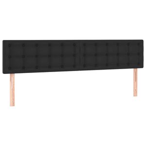 vidaXL Tăblii de pat, 2 buc, negru, 80x5x78/88 cm, piele ecologică