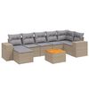 vidaXL Set canapele de grădină, 8 piese, cu perne, bej, poliratan