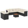vidaXL Set canapele de grădină cu perne, 10 piese, negru, poliratan
