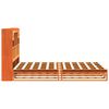 vidaXL Pat cu bibliotecă fără saltea maro 150x200 cm lemn masiv de pin