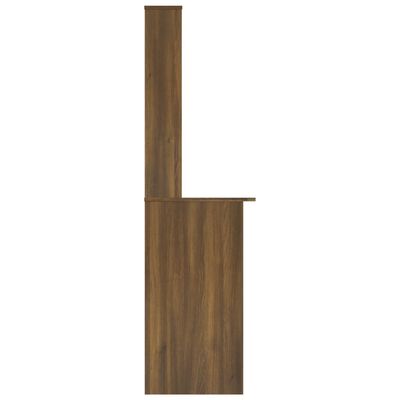 vidaXL Birou cu rafturi, stejar maro, 110x45x157 cm, lemn compozit