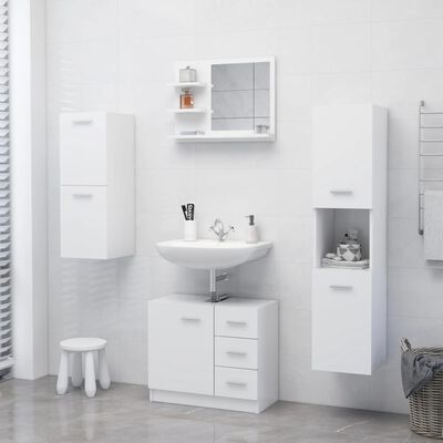 vidaXL Oglindă de baie, alb, 60 x 10,5 x 45 cm, PAL