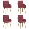 vidaXL Scaune de dining 4 buc. Țesătură Roșu Vin 60 x 56 x 93 cm