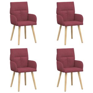 vidaXL Scaune de dining 4 buc. Țesătură Roșu Vin 60 x 56 x 93 cm