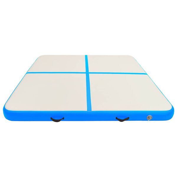 vidaXL Saltea gimnastică gonflabilă cu pompă albastru 200x200x20cm PVC