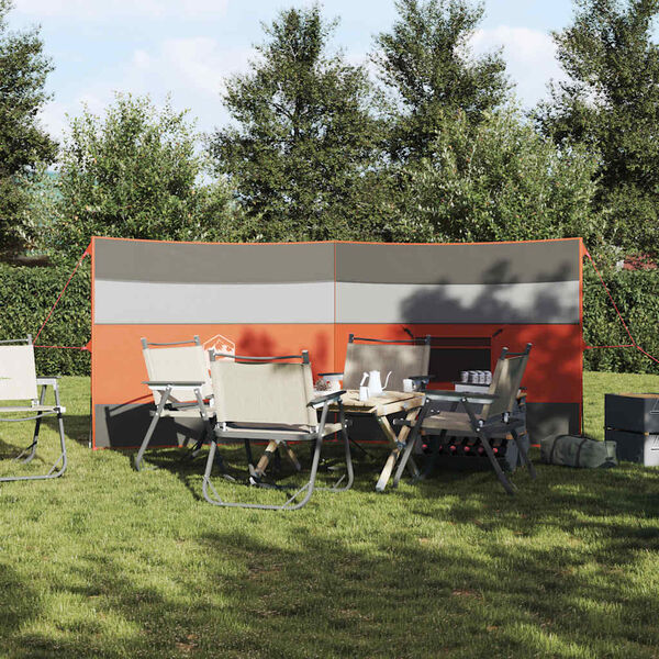 vidaXL Paravan de camping, gri/portocaliu, 340x130 cm, impermeabil