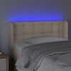 vidaXL Tăblie de pat cu LED, cappuccino 83x16x78/88 cm piele ecologică