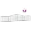 vidaXL Coșuri gabion arcuite 3 buc, 400x50x60/80 cm, fier galvanizat