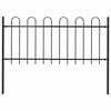 vidaXL Gard de grădină Boxtel cu v&acirc;rf circular din oțel, 181 x 100 cm, negru