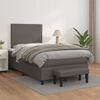 vidaXL Pat box spring cu saltea, gri, 120x190 cm, piele ecologică